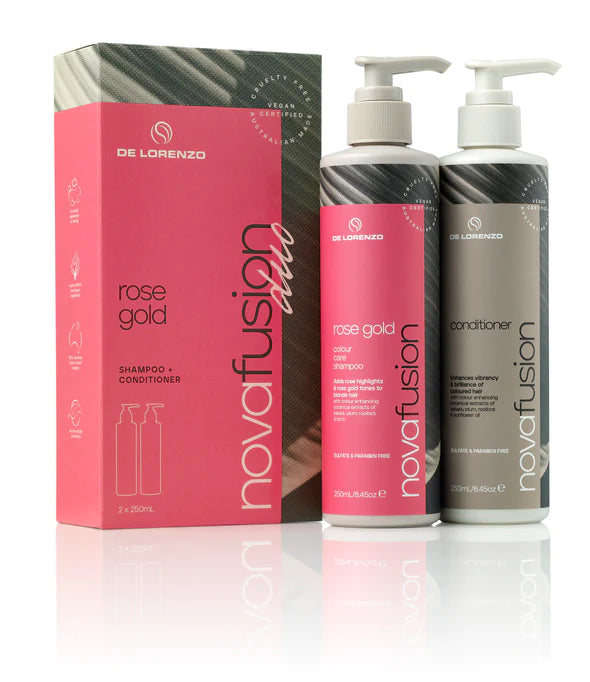 DE LORENZO Nova fusion Rose Gold Shampoo & Conditioner Duo